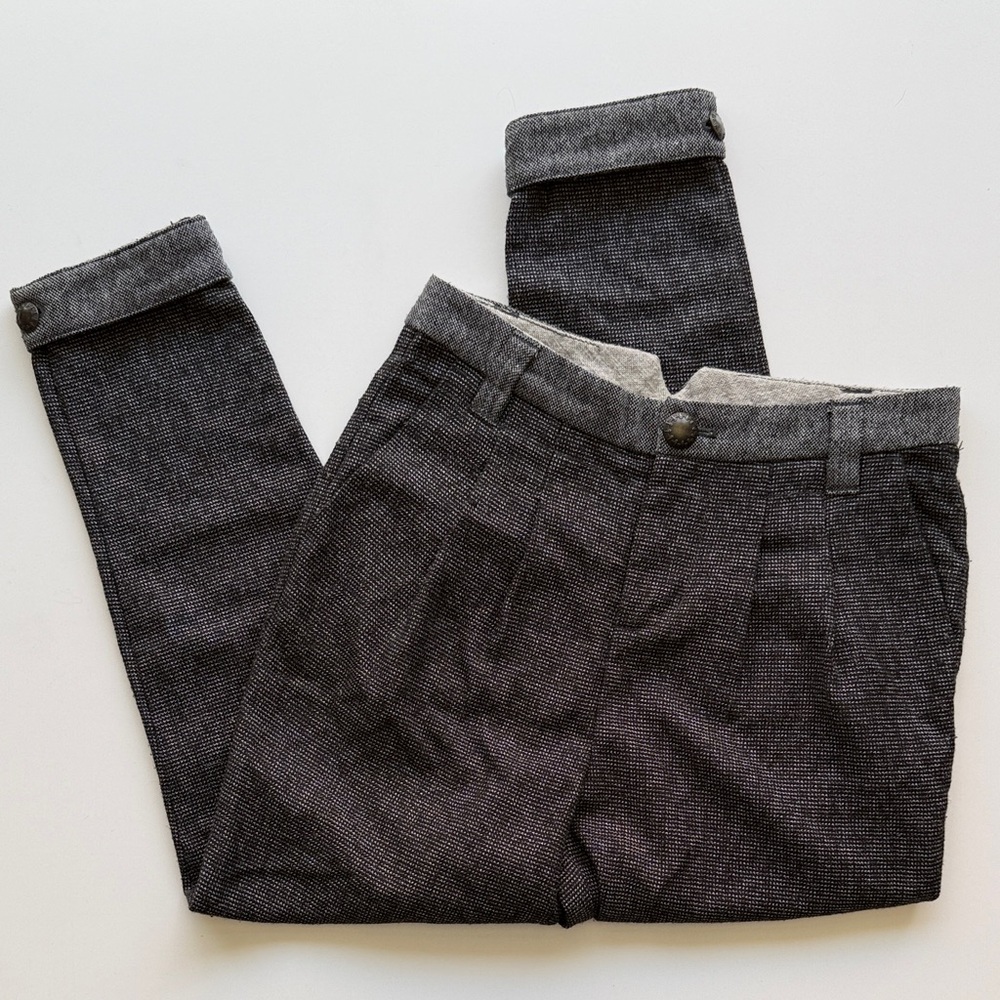 Free people pleated cuffed tapered cropped knit pants size 0